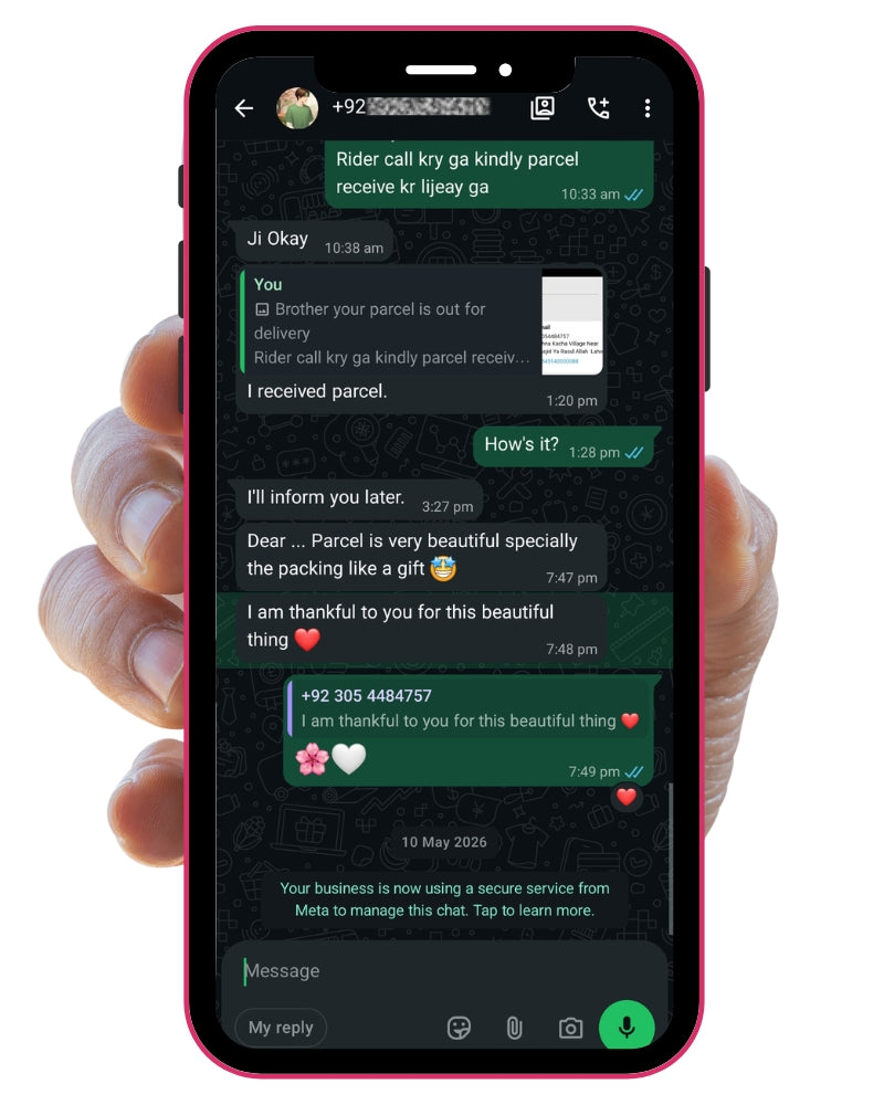 Customer WhatsApp review