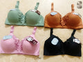 Mid Flower Style Premium Padded Comfort Bra – Soft Nylon Seamless Daily Underwire Lingerie, Random Color