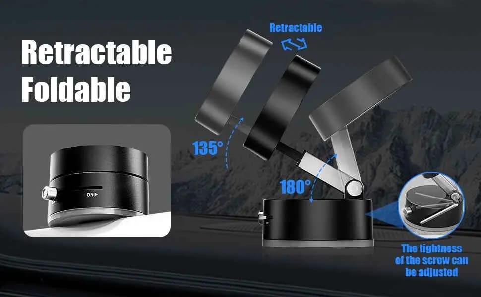 Magnetic Suction Phone Holder – Foldable & Adjustable 360°