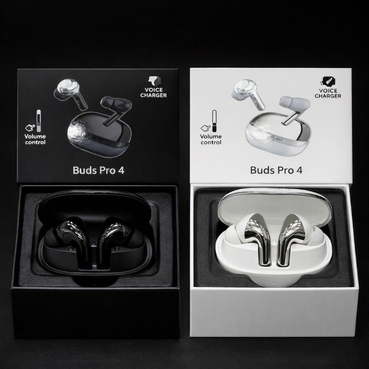 Buds Pro 4 Wireless Bluetooth Earbuds with Volume Control & Voice Changer – Random Color